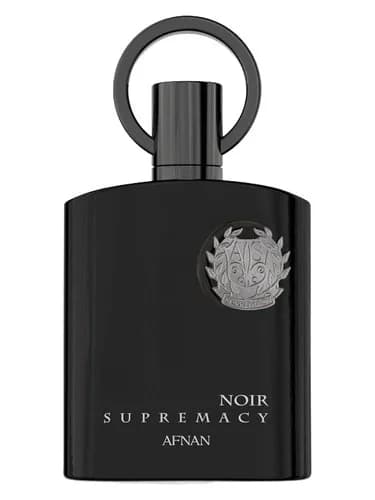Frasco del perfume Supremacy Noir de Afnan — fragancia unisex