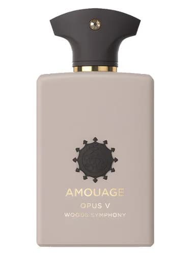 Frasco del perfume Opus V Woods Symphony de Amouage — fragancia unisex