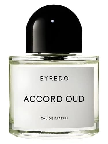 Frasco del perfume Accord Oud de Byredo — fragancia unisex