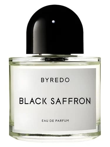 Frasco del perfume Black Saffron de Byredo — fragancia unisex