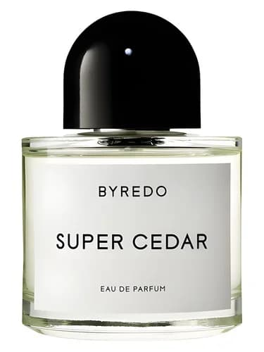 Frasco del perfume Super Cedar de Byredo — fragancia unisex