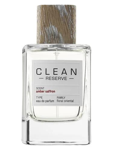 Frasco del perfume Amber Saffron de Clean — fragancia unisex