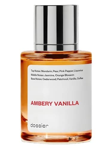 Frasco del perfume Ambery Vanilla de Dossier — fragancia femenino