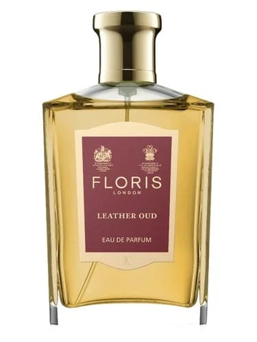 Frasco del perfume Leather Oud de Floris — fragancia unisex
