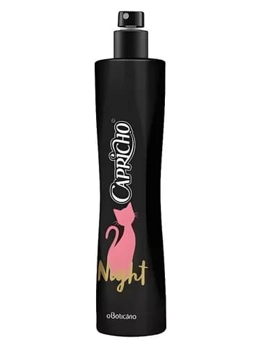 Frasco del perfume Capricho Night de O Boticario — fragancia femenino
