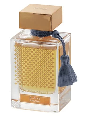Frasco del perfume Qasamat Rasana de Rasasi — fragancia unisex