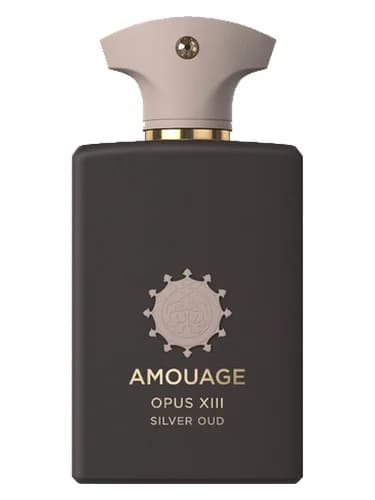 Frasco del perfume Opus Xiii Silver Oud de Amouage — fragancia unisex
