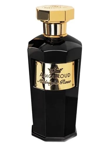 Frasco del perfume Midnight Rose de Amouroud — fragancia unisex