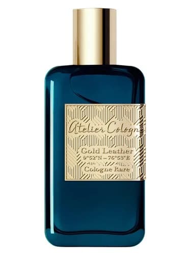 Frasco del perfume Gold Leather de Atelier Cologne — fragancia unisex