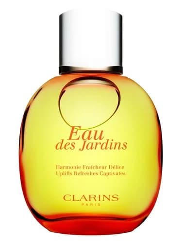 Frasco del perfume Eau Des Jardins de Clarins — fragancia femenino