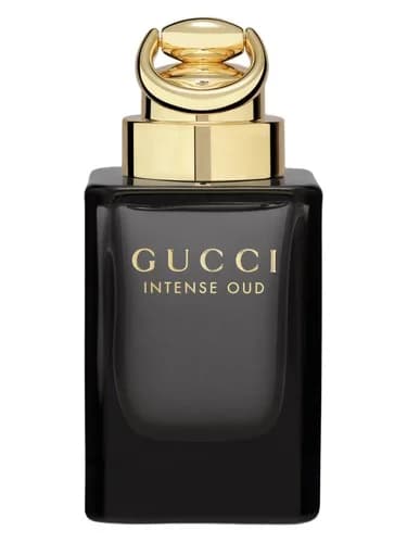 Frasco del perfume Intense Oud de Gucci — fragancia unisex