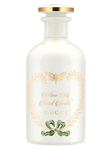 Frasco del perfume Where My Heart Beats de Gucci — fragancia unisex