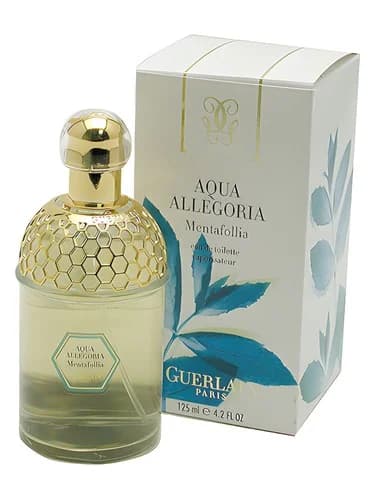 Frasco del perfume Aqua Allegoria Mentafollia de Guerlain — fragancia unisex