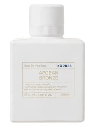 Frasco del perfume Aegean Bronze de Korres — fragancia unisex