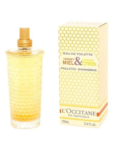 Frasco del perfume Miel Citron Pailletee Shimmering de L Occitane En Provence — fragancia femenino
