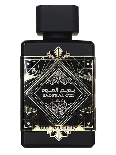 Frasco del perfume Bade E Al Oud Oud For Glory de Lattafa Perfumes — fragancia unisex