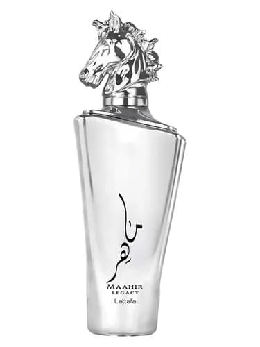 Frasco del perfume Maahir Legacy de Lattafa Perfumes — fragancia masculino