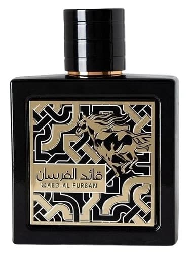 Frasco del perfume Qaed Al Fursan de Lattafa Perfumes — fragancia unisex
