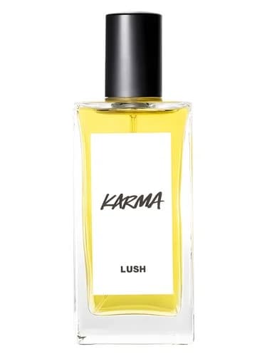 Frasco del perfume Karma de Lush — fragancia unisex