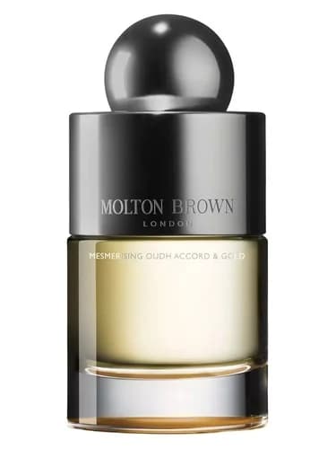 Frasco del perfume Mesmerising Oudh Accord Gold de Molton Brown — fragancia unisex