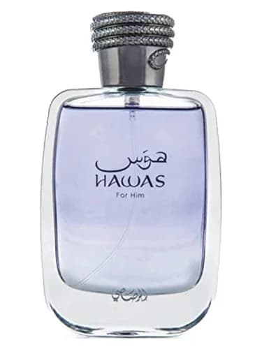 Frasco del perfume Hawas For Him de Rasasi — fragancia masculino