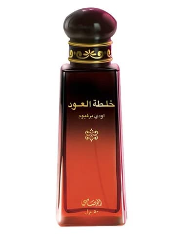 Frasco del perfume Khaltat Al Oudh de Rasasi — fragancia unisex