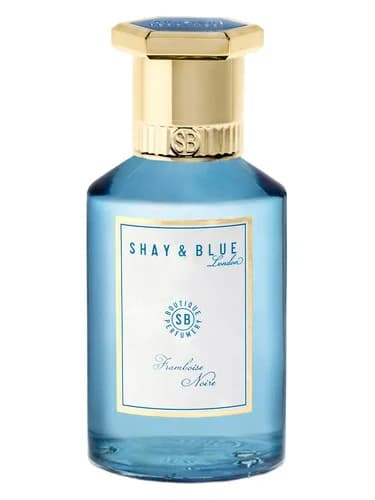 Frasco del perfume Framboise Noire de Shay Blue London — fragancia unisex