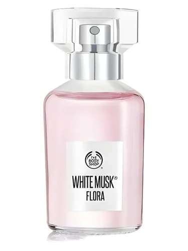 Frasco del perfume White Musk Flora de The Body Shop — fragancia femenino